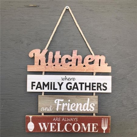 MR. MJS TRADING Mr. MJs Trading IV-W19-GPB003 Kitchen Chain Sign Wood Wall Decor IV-W19-GPB003